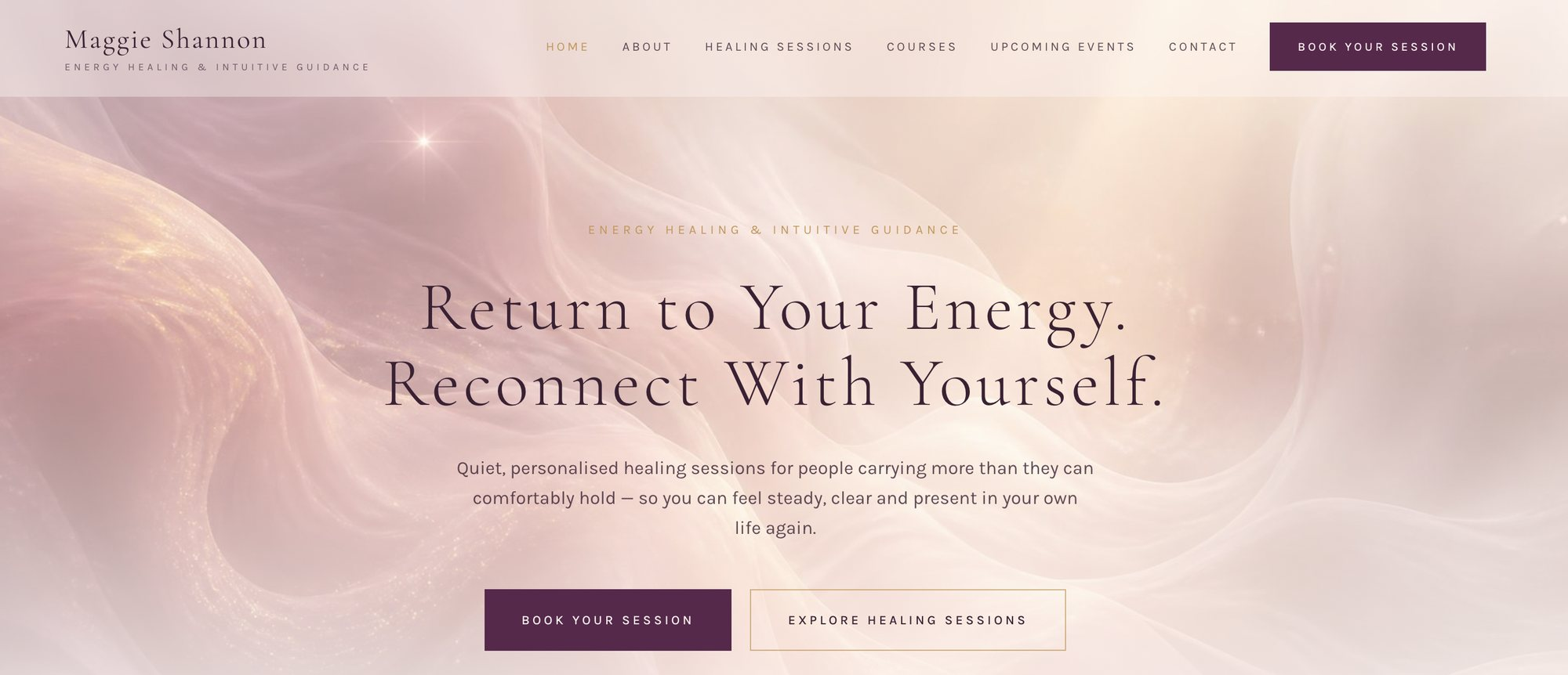The website Maggie built with Alive24